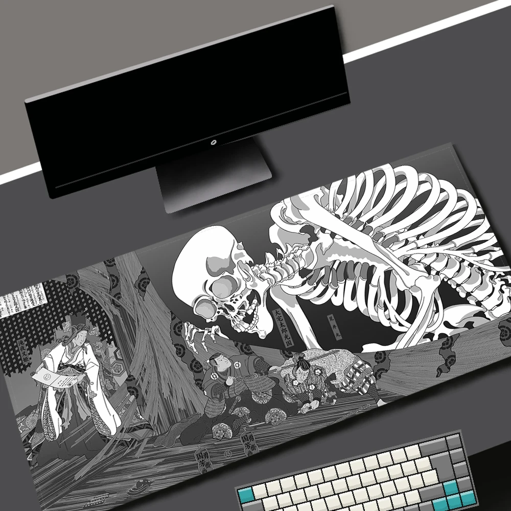 Japan weißen Schädel Gaming Mauspad Büro zubehör für Schreibtisch matte grau große Mauspad Anime Schreibtisch kawaii PC Gamer Maus matten Image
