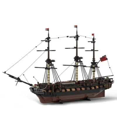 5733PCS MOC Europäische mittelalterliche Piraten Imperial Admiralty Supernaut Heavy Fregate Modell Image
