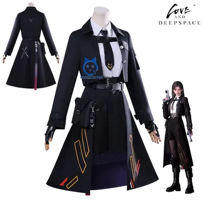 Hot Spiel Liebe und Deepspace Anime Cosplay Kostüm Schwarz Mode Kleid Uniform für Frauen Mädchen Image