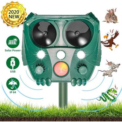 Tonchean - Solar Ultraschall Tiervertreiber Katzenvertreiber Marderabwehr mit Bewegungsmelder und Image