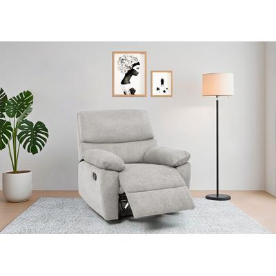 Relaxsessel HOME AFFAIRE "LANNOY, TV-Sessel, elektr. o. manuelle Relaxfunktion, USB A/C", grau (hellgrau), B:95cm H:96cm T:94cm, Sessel, Sessel mit Liegefunktion 105-150, Federkernpolsterung Image