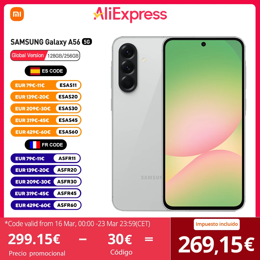 Samsung Galaxy A56 5G Smartphone Version Moyen-Orient, Exynos 1580, écran Super AMOLED 6,7