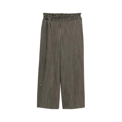 TOM TAILOR DENIM Damen High Waist Culotte Hose, schwarz, Gestreift, Gr. XL Image