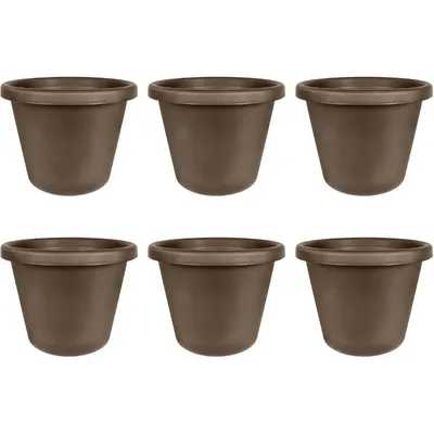 Classic Durable Plastic Flower Pot Container Garden Planter with Molded Rim and Drainage Holes