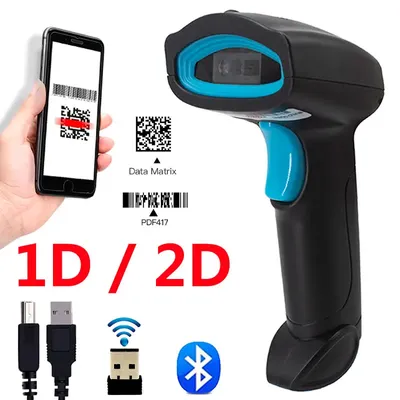 1D/2D Barcode Scanner Wired/Wireless/Bluetooth QR Code Reader for Pos System,PDF417 Desktop Scanner