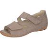 Sandale WALDLÄUFER "HELIETT", Damen, Gr. 4,5 (37,5), beige, Nubukleder, unifarben, klassisch, Schuhe, Keilsandalette, Sommerschuh, Komfortschuh, Klettverschlüsse, H-Weite