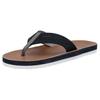Zehentrenner RIEKER, Herren, Gr. 41, blau (nachtblau), Nubukleder, unifarben, casual, Schuhe, Sommerschuh, Strandschuh, Badeschuh, Poolslide mit Zehensteg