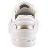 Plateausneaker TOMMY HILFIGER "ESSENTIAL ELEVATED COURT SNEAKER", Damen, Gr. 41, gold (weiß, goldfarben), Leder, sportlich, Schuhe, Freizeitschuh, Halbschuh, Schnürer im Basket-Look