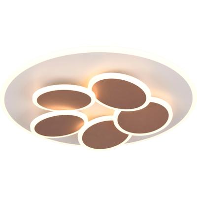 TRIO LEUCHTEN LED Deckenleuchte "MANDALA, LED Deckenlampe mit Fernbedienung, dimmbar CCT Nachtlicht", beige (greige), 1 flammig, Ø 49,0cm H: 7,5cm,, Lampen, Memory- und Timerfunktion 4200 Lumen warm- bis kaltweiß 2700-6500K 35W Image