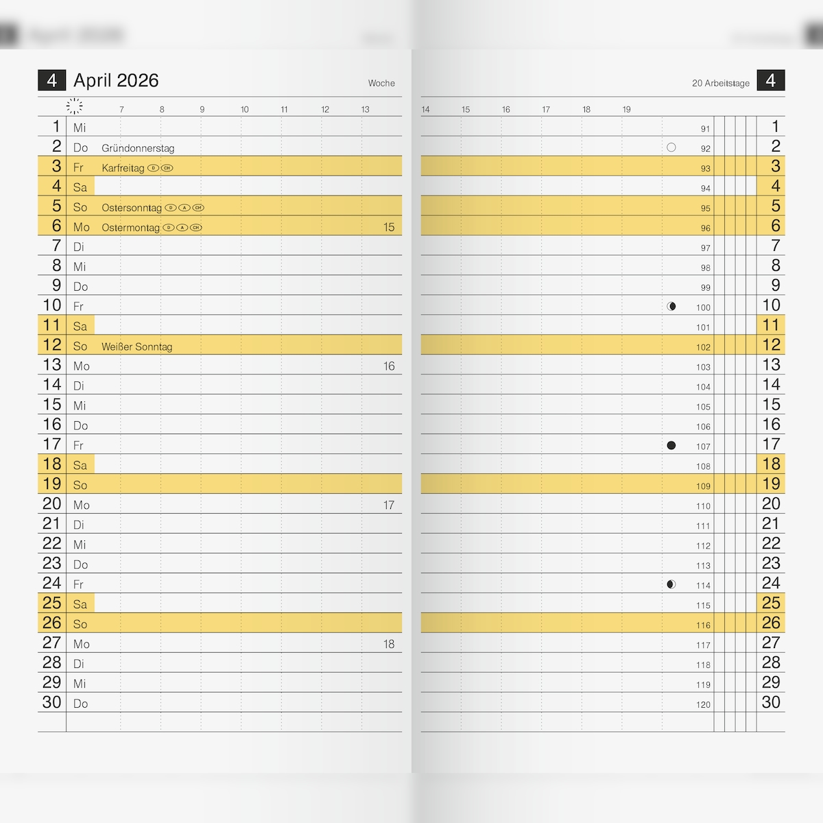 rido® idé® 70-46 830 006 Ersatzkalendarium Taschenkalender Modell M-Planer - 1 Monat / 2 Seiten, 8,7 x 15,3 cm Image