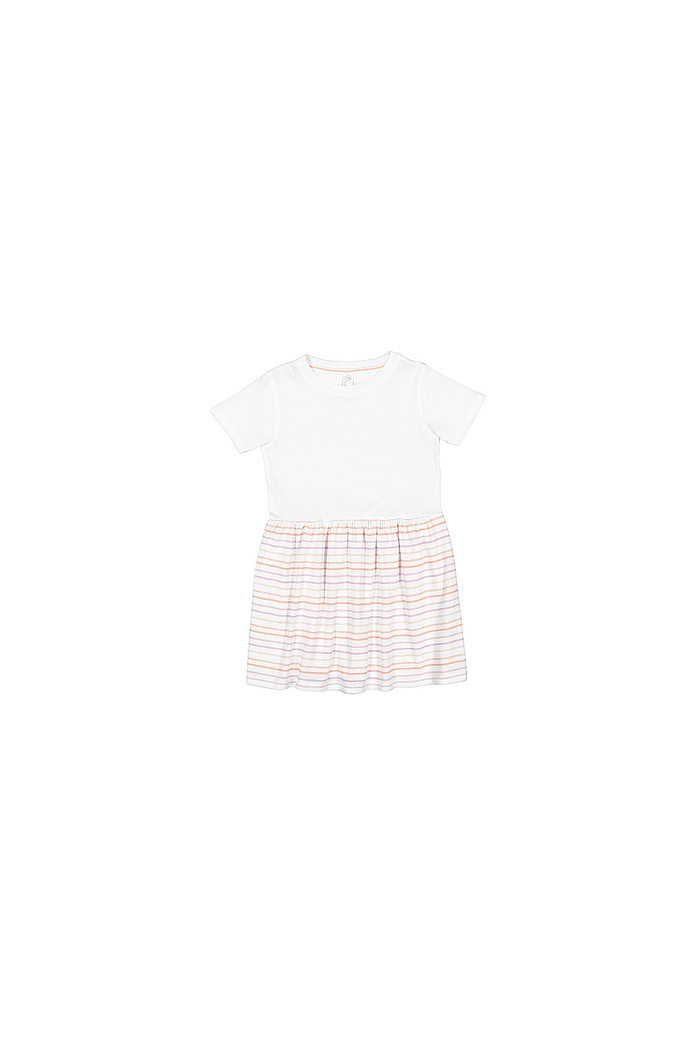 Rabbit Skins 5333 Toddler Fine Jersey Dress Top in White/Lilac Stripe size 4 | Cotton