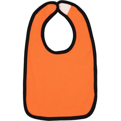 Rabbit Skins RS1004 Infant Contrast Trim Bib in Orange/Black | Ringspun Cotton 1004, LA1004