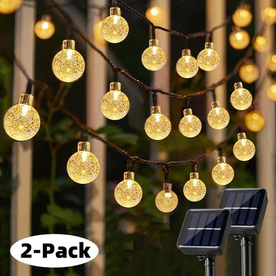 TEMU 2 Sets Of 200led78ft Outdoor Suspended Solar Light Strings, Crystal Ball Lights With 8 Lighting , And Solar Courtyard Lights For Garden Porch, Wedding Party, Festival Decoration Image