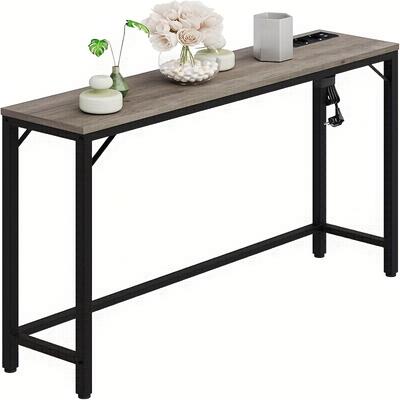 TEMU Narrow Console Table, 100 X 80 Cm, Side Table, Halting Table, Small Exhibition Table, Bench Table, For Hall, Foyer, Living Room, Image