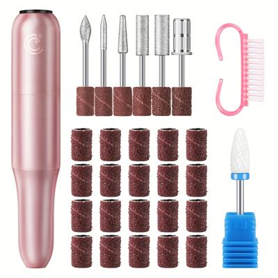 TEMU Coscelia Electric Nail Drill For Acrylic Nail Kit Gel Nail Polish Portable Electric Nail File Polishing Tool Manicure Pedicure Kit Nail Supplies For Image