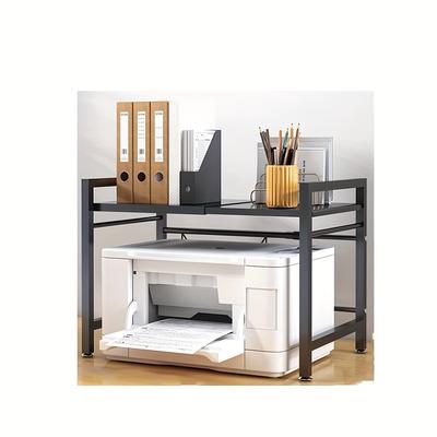 TEMU Desktop Storage Rack, Office Computer Desk Accessories, Retractable Storage Rack, Countertop Storage Rack, Storage Rack, Suitable For Home Office Dormitory Use (black) Image