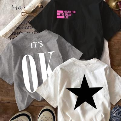 TEMU 3pcs Set Of Women's Clothes Slimming Women's Top Skinny Women's Short T-shirt Summer Bottoming Shirt Round Neck Short Sleeve Slimming Belly Image