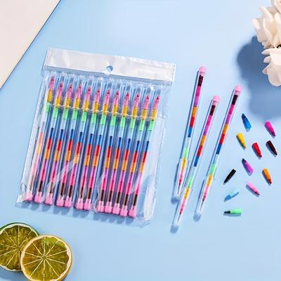 TEMU A Set Of 10 Pink Medium Point Pe (polyethylene) Inerasable Block Crayons, , For Birthday Party Gifts, Goodie Bags, Confetti Bags, Rewards, Supplies Image