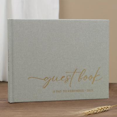 TEMU Elegant Wedding Guest Book - Light Green Linen Cover For Weddings, Baby Showers, Birthdays & Special Occasions - Message Space & Polaroid Photo Insert Image