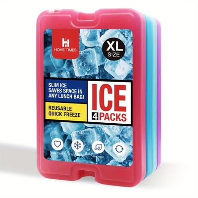 TEMU 4/8/12 Pack Home Times Xl Slim Ice Packs, Reusable Pp Ice Bags For Lunch Boxes & Coolers, Space-saving Design, Ideal For Valentine's, , Father's Day & New Year Gifts Image