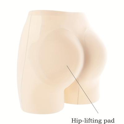 TEMU Women's Hip-lifting Padded Briefs, Seamless Solid Color Fake Flared Shorts For , Lightweight And Breathable Four-corner Tights With Adhesive Backing Image