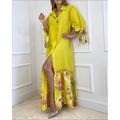 Femmes Robe Longue Maxi Robe Robe Chemise Robe Fleurie Robe Imprimée Mode Moderne Extérieur Quotidien Fête Coupe régulière Fleur Manche 3/4 Col de chemise Blanche Jaune Rose Claire Violet Été