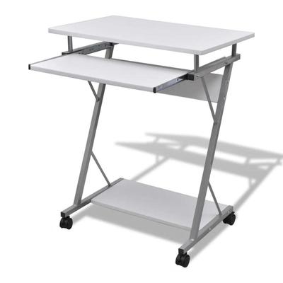 TEMU Computer Table Computer Trolley Pc Table Office Table Laptop On Wheels White Image