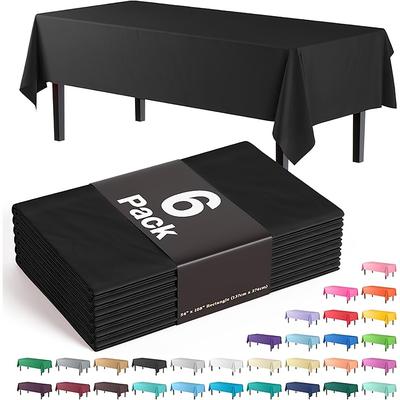 TEMU Plastic Table Cloth Disposable 6 Pack, 54 X 108 Inch Table Cloths For Parties, Decorative Tablecloths For Rectangle Tables, Plastic Table Cover For Parties, Picnics, Camping Festivals Wedding Image
