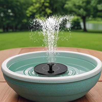 TEMU 1pc, 6.3-inch 6 Nozzle Solar Bird Bath Fountain With Stand, Ipx8, For Bird Bath, Pond, Garden, Fish Tank And Outdoor Solar Floating Pump Image
