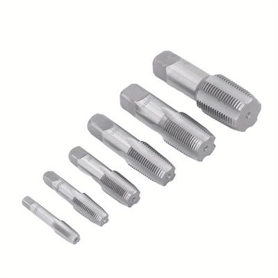 TEMU Deko 6pcs Pipe Tap Npt 1in 3/ 4in 1/ 2in 3/ 8in 1/ 4in 1/ 8in Carbon Steel Thread Tapping Tool Kit For Pvc Pipe Image