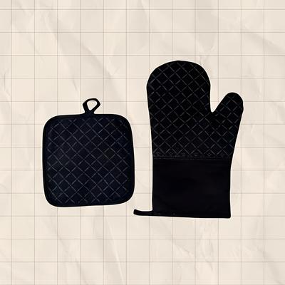 TEMU Upgraded Anti-slip Set! Silicone Gloves + Pot Holder Combo, Palm, Non-slip For Cooking ! Image