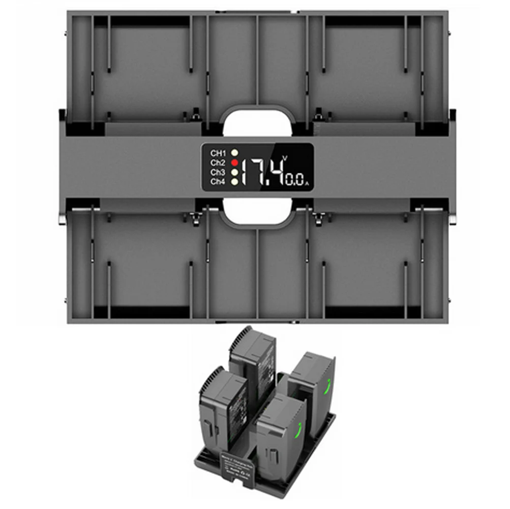 Mini Tragbare 4 in 1 Digitale Led-anzeige Batterie Ladegerät Intelligente Lade Hub Für DJI Mavic 2 Pro Zoom Drone Image