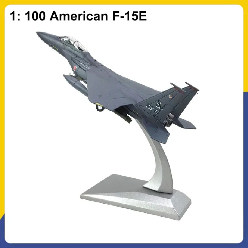 1:100 American F-15e Strike Eagle Supersonic Combat Bomber Simulation Legierung Flugzeugmodell Fertigprodukt Image