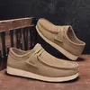 2025, neue Wildleder-Freizeitschuhe für Herren, Khaki-Leder-Loafer, Slip-on-Herrenschuhe, leichte