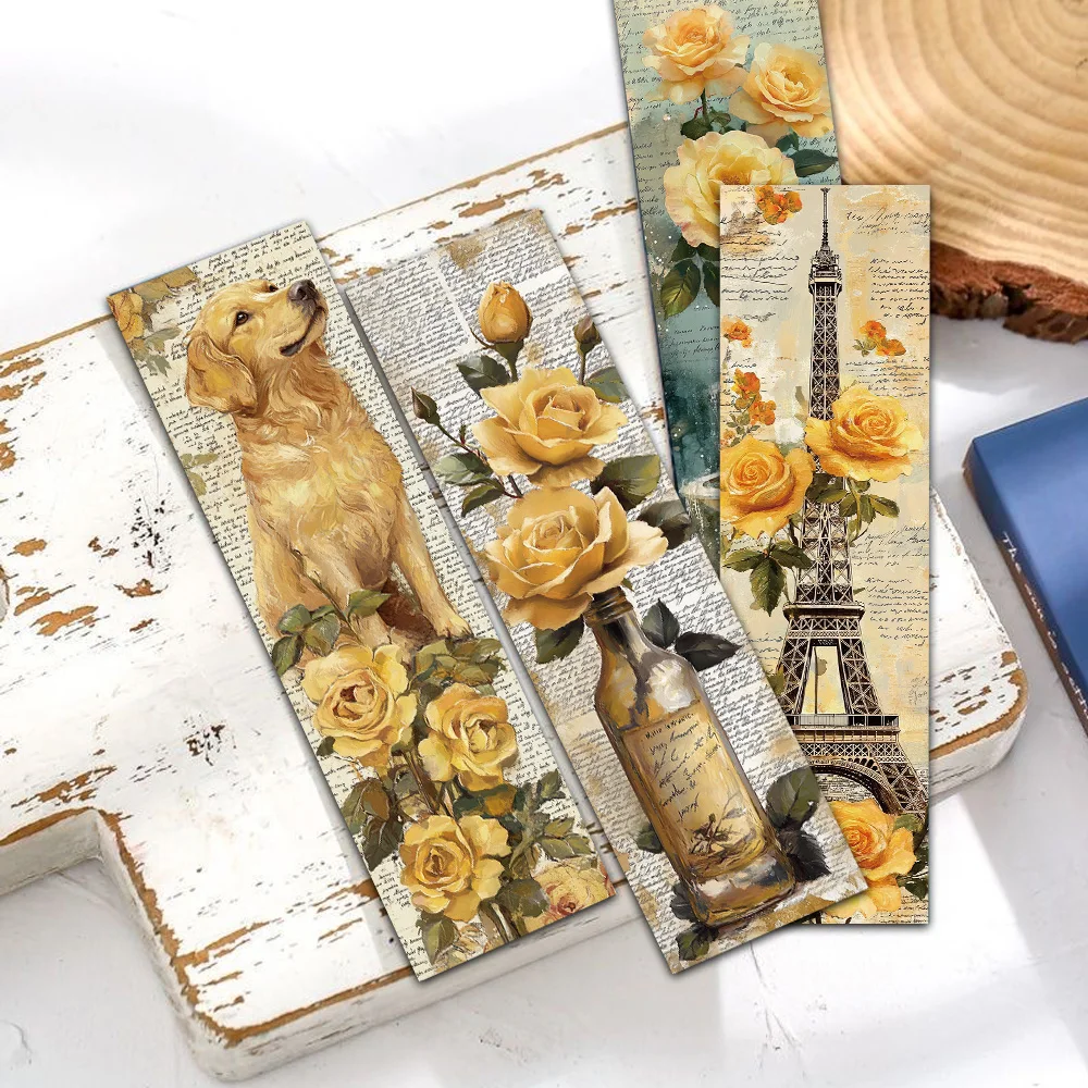 30 Stück goldene Garten-Lesezeichen mit kreativen Blumen für Studenten, Leseseitenmarkierung, Geschenk-Lesezeichen für Klassenkameraden und Freunde Image