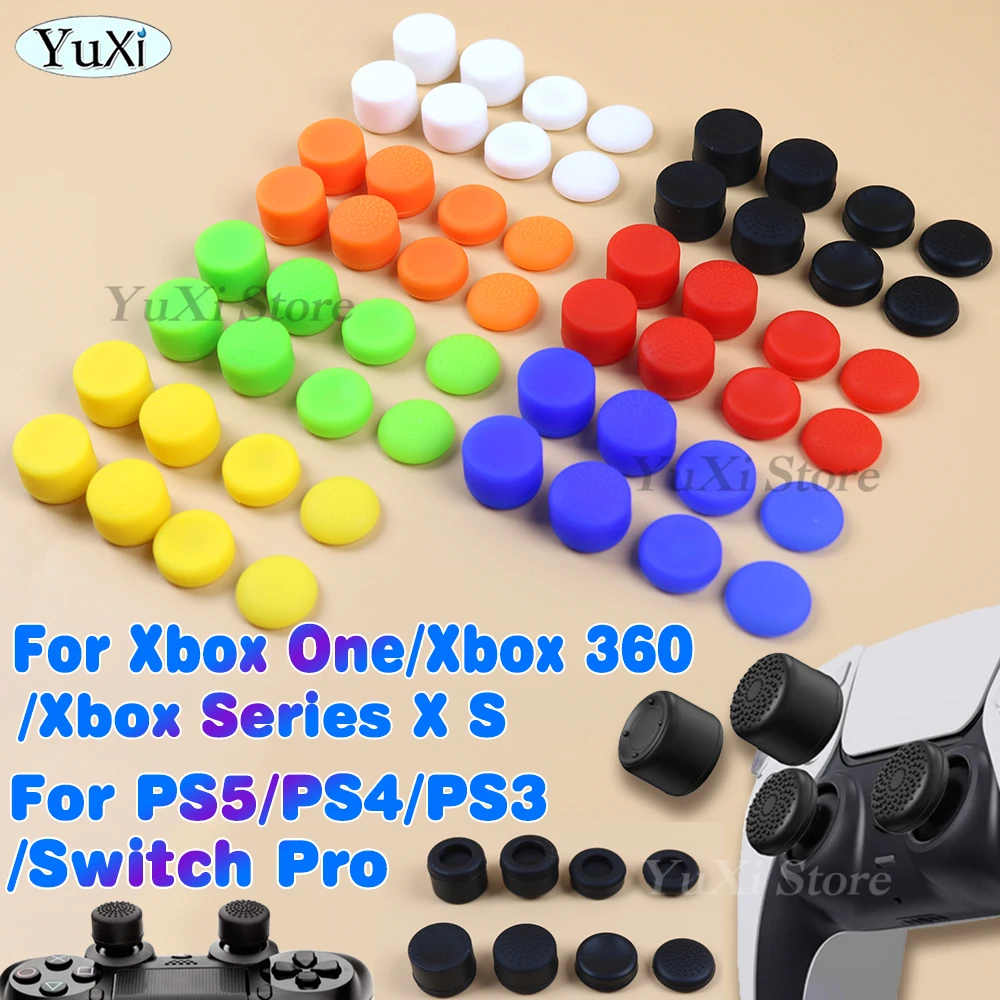 8Pcs Silicone Thumbstick Joystick Grip Caps For PS4 PS5 Switch Pro Xbox One Series S X Xbox 360 Gamepad Controller Accessories