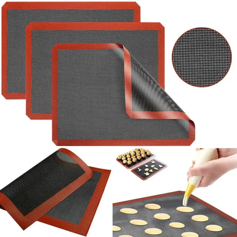 Silikon atmungsaktive Back matte Antihaft hoch temperatur beständige Keksbrot Back matte Ofen Mikrowelle Küche Backwerk zeuge Image