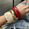 26 Farben Punk Chunky Armbänder Breite Armreifen Große Geometrische Acryl Harz Verschmieren