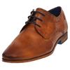 Schnürschuh BUGATTI, Herren, Gr. 42, braun (cognac), Leder, used, festlich, Schuhe, Blockabsatz, Abendschuh, Businessschuh in eckiger Karreeform