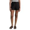 Shorts TOM TAILOR DENIM, Damen, Gr. XXL (44), N-Gr, schwarz (deep schwarz), Web, Obermaterial: 73% Viskose, 27% Leinen, unifarben, casual, relaxed fit ca. Mitte Oberschenkel, Hosen, mit Taschen