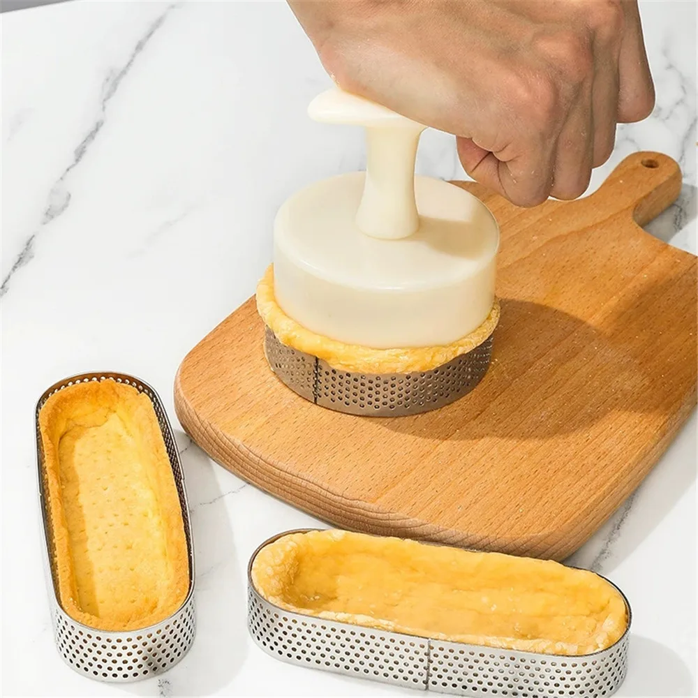 Französische Tortenform – Kunststoff-Gebäckringe – Backwerkzeuge für Törtelschalen, kreisförmig gestanzte Mousse-Kreispresse, Formform, Tortenkreis Image