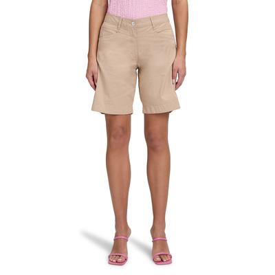 Stoffhose BETTY BARCLAY "Betty Barclay Sommerhose mit Eingrifftaschen", Damen, Gr. 46, Normalgrößen, beige, Obermaterial: 97% Baumwolle, 3% Elasthan., Basic, relaxed fit kurz, Hosen, Taschen Image