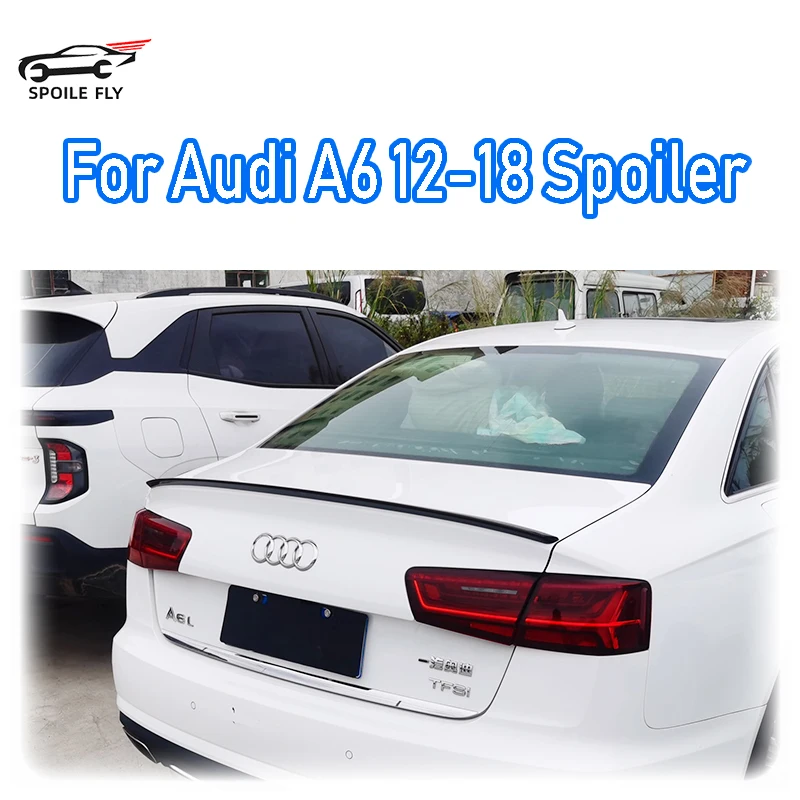Für Audi A6 C7 S6 2012 2013 2014 2015 2016 2017 2018 Auto Heckflügel ABS Spoiler glänzend schwarz oder Carbon Look Body Kit Image