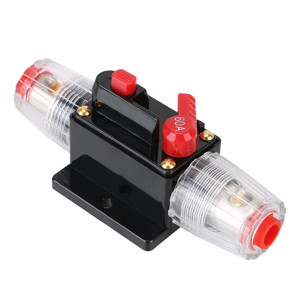 Sicherungs adapter 60a 100a PKW-Audio verstärker Sicherungs halter 12V/24V rücksetzbarer Versicherung schalter Stereo verstärker umbauen Image