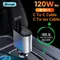 Elough 120W Car Charger Retractable Car Cigarette Lighter Adapter USB Charger Type C ios Car