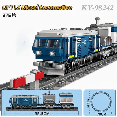 STEM Toys KAZI Elektrischer Zugmotor-Bausteine-Set mit City Rail Track, Dampf- und Frachtzügen, Image
