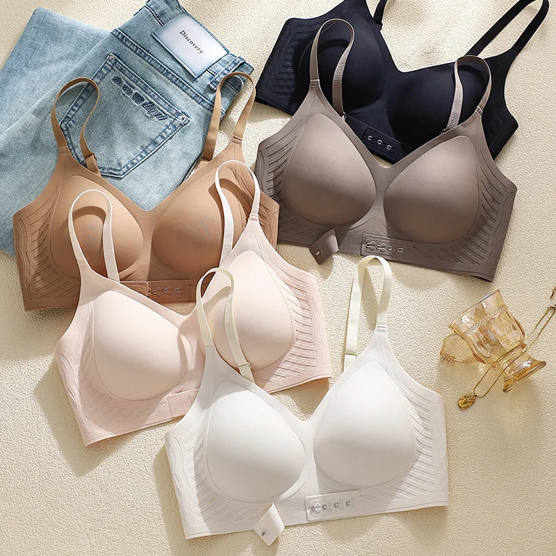Manga-Style Anti-Sag Bra - No Steel Ring Bralette w/Silicone Grip, Instant Chest Lift & Cute Japanese Lingerie for Cosplay Image