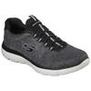 Slip-On Sneaker SKECHERS "SUMMITS", Herren, Gr. 47,5, schwarz-weiß (schwarz, weiß), Textil, sportlich, Schuhe, Slipper, Freizeitschuh in komfortabler Schuhweite