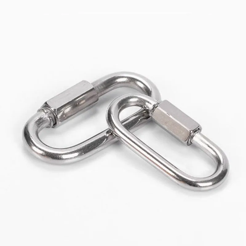 1/2PCS Quick Link Karabiner Edelstahl Karabiner Verbindung Schnalle Outdoor Camping Klettern Snap Haken Mehrzweck Schnalle Image