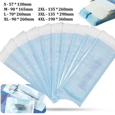 200pcs Self-sealing Sterilization Pouches Manicure Bag Nail Art Tool Clean Disposable Dentistry